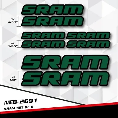 New For SRAM Decal Stickers Set For Mountain Road Bike Frame Helmet  NEB-2691 • $24.99