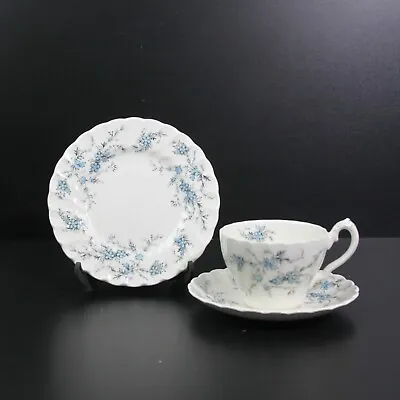 Myott England Fine Staffordshire Ware Forget Me Not Teacup Saucer & Cake Plate  • $16.99