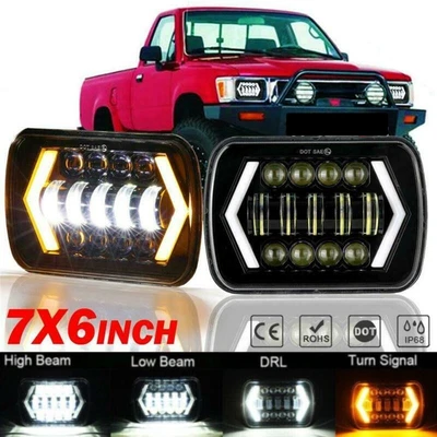 $42.99 • Buy For Chevy Express Cargo Van 1500 2500 3500 Pair 7x6 5x7 LED Headlights Hi/Lo DRL