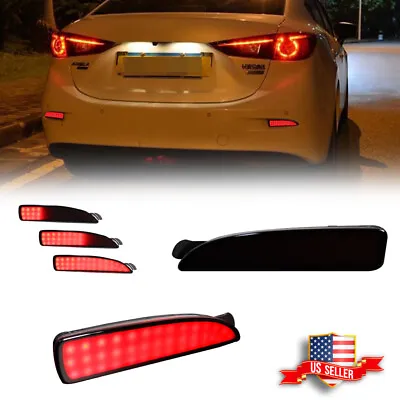 2 Smoked LED Rear Bumper Reflector Tail Brake Signal Light Lamps For Mazda 3 5 6 • $24.99