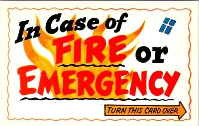 Vintage In Case Of Fire Or Emergency Turn This Card Over~comic Postcard Jv • $1.99