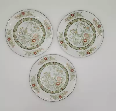 Mikasa Kabuki L9011 Dinner Plate 10 5/8  Green Floral Japan Set Of 3 • $29.99