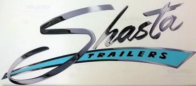 Vintage Shasta Extra Large Blue Camper Trailer RV Sticker Decal 24 X10.5  • $56