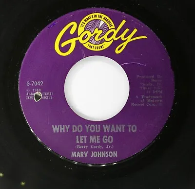 MARV JOHNSON No Soul 45rpm Why Do You Want To Let Me Go/I'm Not A Plaything HEAR • $15