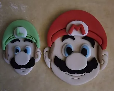 Edible Mario  And Luigi Cake Topper. Fondant Super Mario Birthday Cake  • £6