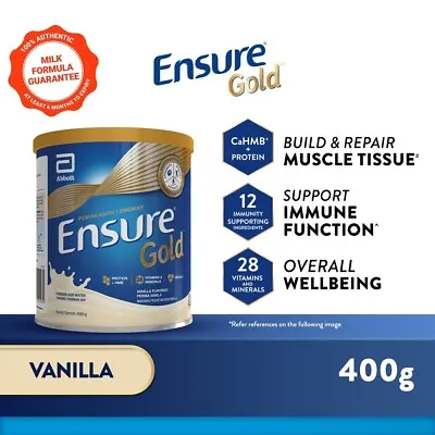 4 X EnsureGold Abbott Complete Nutrition Milk Powder Vanilla Flavor 400g • $139.99