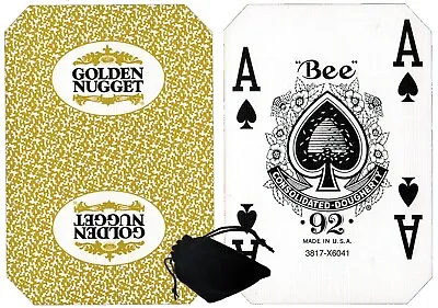 Authentic Golden Nugget Las Vegas Casino Table-Played Playing Cards Gold + Pouch • $10.34