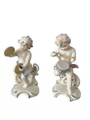 Vintage Goebel Putti Musician Figurines Drummer & Cymbals • £29.99