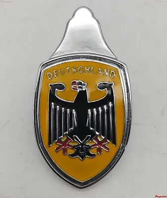 VOLKSWAGEN German Deutschland Emblem Hood Badge For VW Type1 Beetle Bug Yellow • $46.10