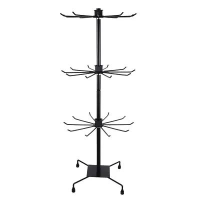  Wrought Iron Jewelry Stand Rotating Hat Rack Jacket Purse Scarf Cap Display • £33.13
