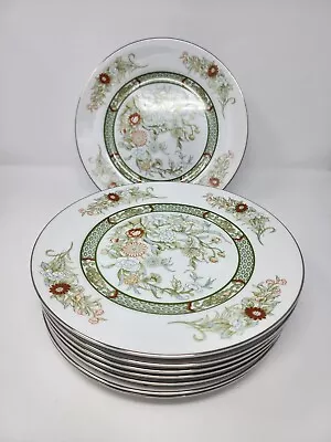 Mikasa Kabuki Dinner Plate Green Band & Floral L9011 • $10.50