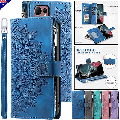$17.99 • Buy For Samsung S23 S22 S21 S20 FE Ultra Plus Zipper Case Leather Wallet Flip Cover