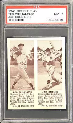 1941 Double Play #81 Ted Williams/ Joe Cronin PSA 7 • $2150