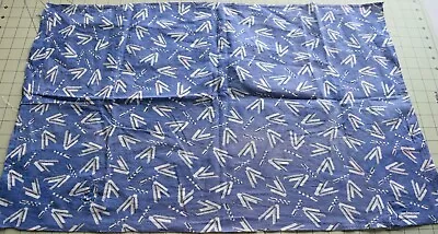 2902a  Medium Pc Antique Printed Cotton Feed Sack Blue With V For Victory WW 2 • $17.99