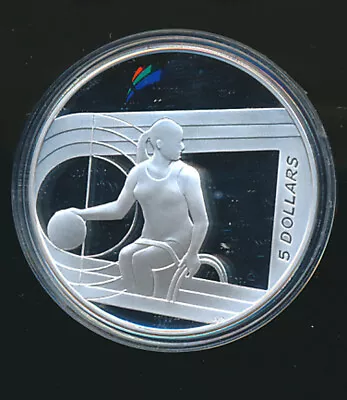 Australia: 2000 $5 1oz Silver Cat $85 Paralympic In Capsule Only • $59.99