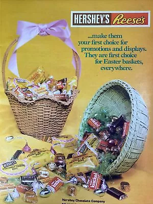 Hershey’s Easter Candy Print Ad Original Vintage 1980 Rare VHTF Reese’s Egg Bask • $26.72