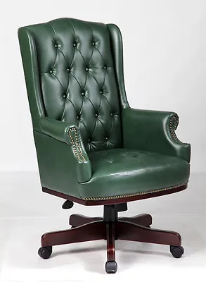 £269 • Buy Managers Directors Chesterfield Antique Style Captains Leather Office Desk Chair