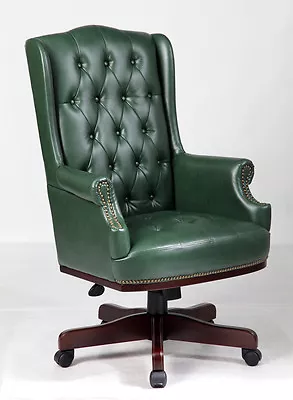 Managers Directors Chesterfield Antique Style Captains Leather Office Desk Chair • £249