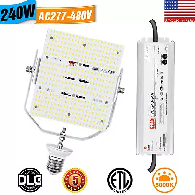 DLC 480V LED Parking Lot Retrofit 240W Outdoor Canopy Shoebox Light 5000K E39 • $179.68