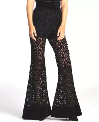 Gorgeous   ALICE McCALL   Revelry Flare Velvet Lace Pant Size 4 • $50