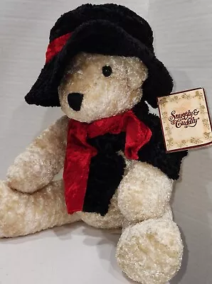 Vintage Plush Snuggly & Cuddly Bear Weighted Velvet Red/Black • $8.99