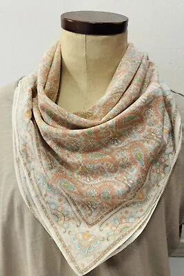 Athentic Forenza Sportwear Cotton Bandana Scarf Pastel Pink Paisley Shabby Chic • $30