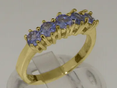 9ct Yellow Gold Natural Tanzanite Womens Eternity Ring - Sizes J To Z • £479