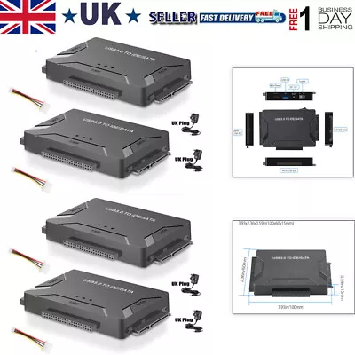 USB 3.0 To IDE&SATA Converter External Hard Drive Adapter Kit 2.5 /3.5  Cable UK • £72.98