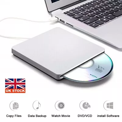 £11.49 • Buy 2.0 USB External Slot CD DVD RW Drive Burner Super Drive Apple Mac Book Pro Air