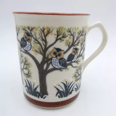 Otagiri Owl Family In Tree Stoneware Mug Birds Flowers Vintage Japan • $16.98