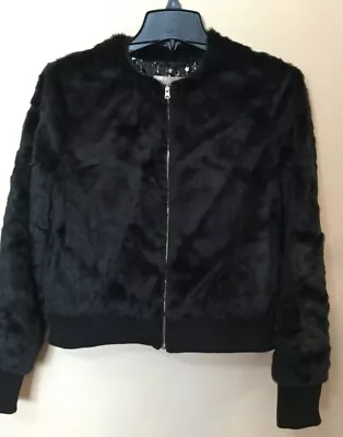 New Victorias Secret 2018 Fashion Show Black Faux Fur Coat/jacket Small Nb23-901 • $39.99