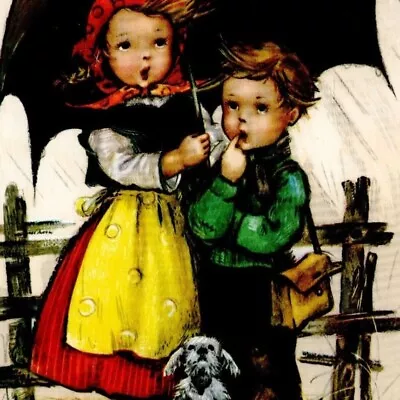 Hilde Kids Brother Sister Umbrella Dog Rain Continental Scalloped Kruger • $8.73