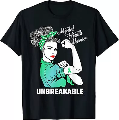 Mental Health Warrior Unbreakable - Awareness Month Unisex T-Shirt • $19.99