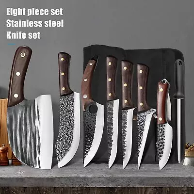 Handmade HAND FORGED DAMASCUS STEEL CHEF KNIFE Set Kitchen Knives • $68.99