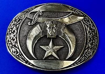 Shriner Mason Masonic Freemason Sword Solid Brass ADM Belt Buckle To Engrave! • $37.50