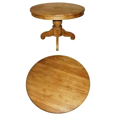 Rustic Solid English Oak Round Four Person Dining Table Lovely Timber Patina • $2424.53