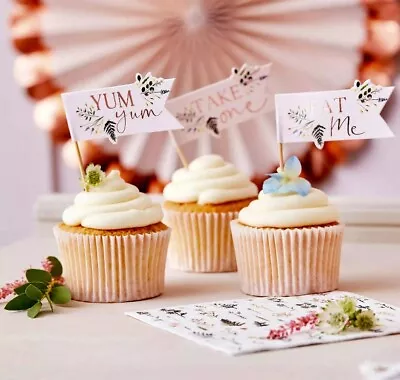 Alice In Wonderland Cupcake Toppers Picks Mad Hatter Tea Party Eat Me Take One • $7.28