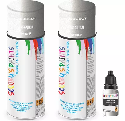 Aerosol Direct Gloss Spray For Peugeot Gris Gallium M38B No Lacquer Required • £25.39