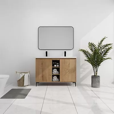 48  Freestanding Bathroom Vanity With Double Sink Soft Closing Door Hinge • $958.27
