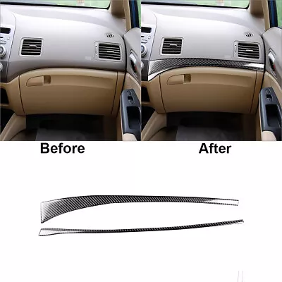 2Pcs Carbon Fiber Passenger Dashboard Cover Trim For Honda Civic 8th 2006-2011 • $17.85