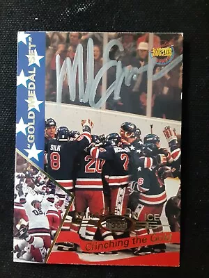 ☆SIGNED MIKE  ERUZIONE☆ 1995 Signature Rookies Miracle On Ice #45 EX+ / NM • $24.99