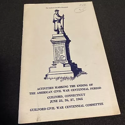 American Civil War Centennial Monument Guilford Connecticut CT 1965 Vintage • $13.50