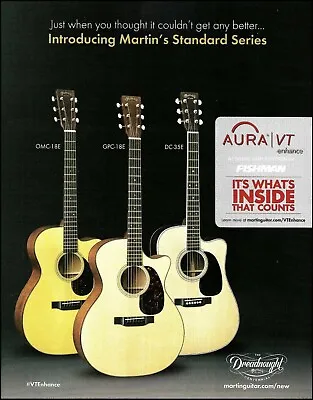 Martin Standard Series OMC-18E GPC DC-35E Aura VT Acoustic Guitar Ad 8x11 Print • $4