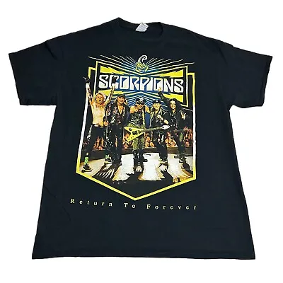 Scorpions Return To Forever World Tour Shirt Men’s Large Black Band Tee 2015 • $24.95