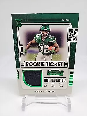 2021 Contenders Michael Carter RC Player Worn Relic #RTS-MCA New York Jets  • $0.99