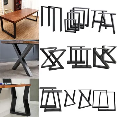 £49.95 • Buy 2x Industrial Metal Trapezium Box Table Legs Dining/Bench/Office/Desk BaseStand