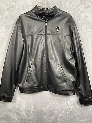A Collezioni Italian Designer Mens Motorcycle Faux Leather Jacket Size XL • $40