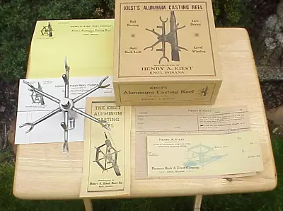 VINTAGE * KIEST'S SPINNING REEL * INDIANA STYLE  * MINT In BOX * W INSERTS • $51