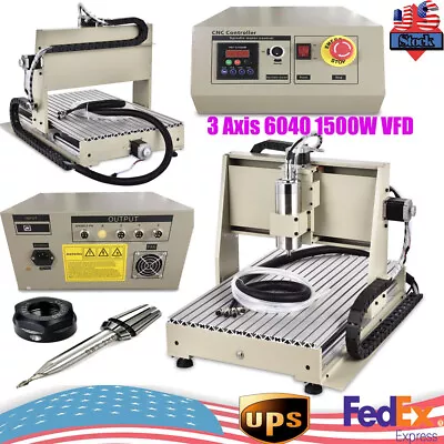 1500W USB 3 Axis 6040 CNC Router DIY Engraving Machine Milling Machine 3D Cutter • $1006.05