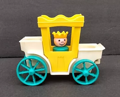 Vintage Fisher Price Little People Castle Carriage With Prince Wood People • $19.99